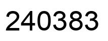 Number 240383 black image