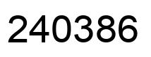 Number 240386 black image