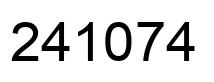 Number 241074 black image