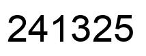 Number 241325 black image