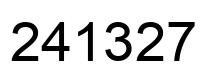 Number 241327 black image