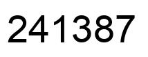 Number 241387 black image