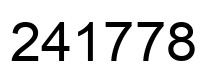 Number 241778 black image