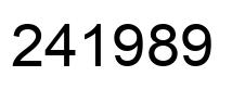 Number 241989 black image