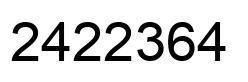 Number 2422364 black image
