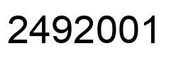 Number 2492001 black image