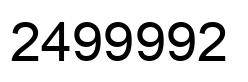 Number 2499992 black image