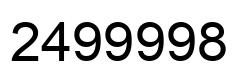 Number 2499998 black image
