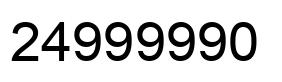 Number 24999990 black image