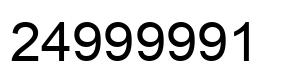 Number 24999991 black image