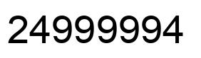 Number 24999994 black image