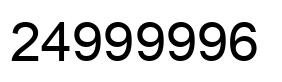 Number 24999996 black image