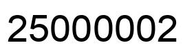 Number 25000002 black image