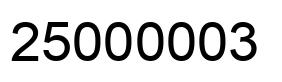 Number 25000003 black image
