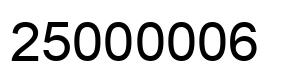 Number 25000006 black image