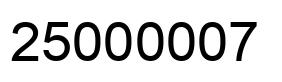 Number 25000007 black image