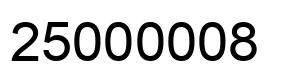 Number 25000008 black image