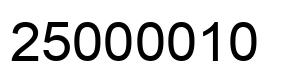 Number 25000010 black image