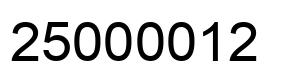 Number 25000012 black image