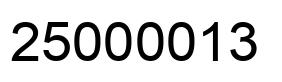 Number 25000013 black image