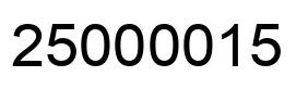 Number 25000015 black image