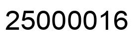 Number 25000016 black image