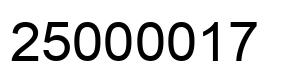 Number 25000017 black image