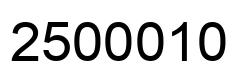 Number 2500010 black image