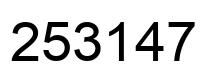 Number 253147 black image