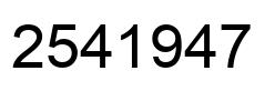 Number 2541947 black image