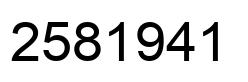 Number 2581941 black image