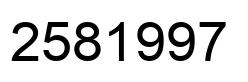 Number 2581997 black image