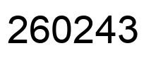 Número 260243 imagen negro