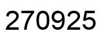 Number 270925 black image