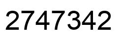 Number 2747342 black image