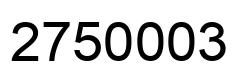 Number 2750003 black image