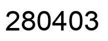 Number 280403 black image