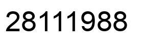 Number 28111988 black image
