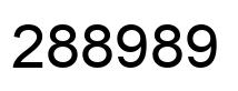 Number 288989 black image