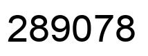 Number 289078 black image