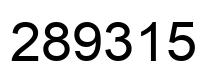 Number 289315 black image