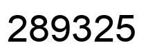 Number 289325 black image