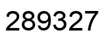 Number 289327 black image