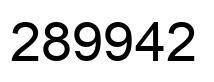 Number 289942 black image