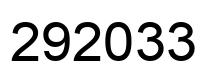 Number 292033 black image