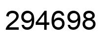 Number 294698 black image