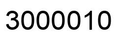 Number 3000010 black image