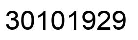 Number 30101929 black image