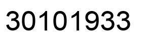 Number 30101933 black image