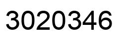 Number 3020346 black image